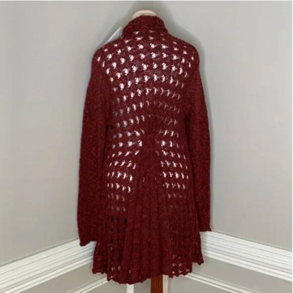 Soft Surroundings Rust Colored Crocheted Long Sleeve Cardigan Size Small - Picture 2 of 12